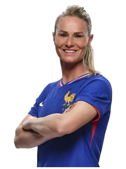 Amandine Henry in the France jersey, arms folded