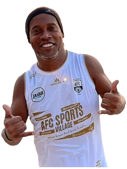 Ronaldinho in an AFC Sports Village vest